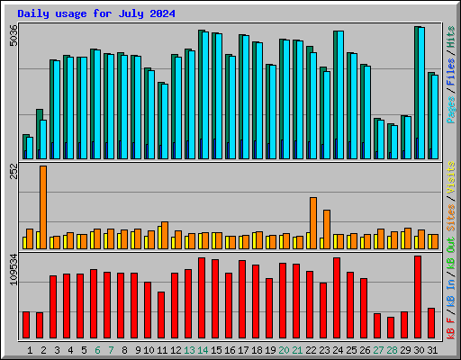 Daily usage for July 2024