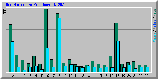 Hourly usage for August 2024